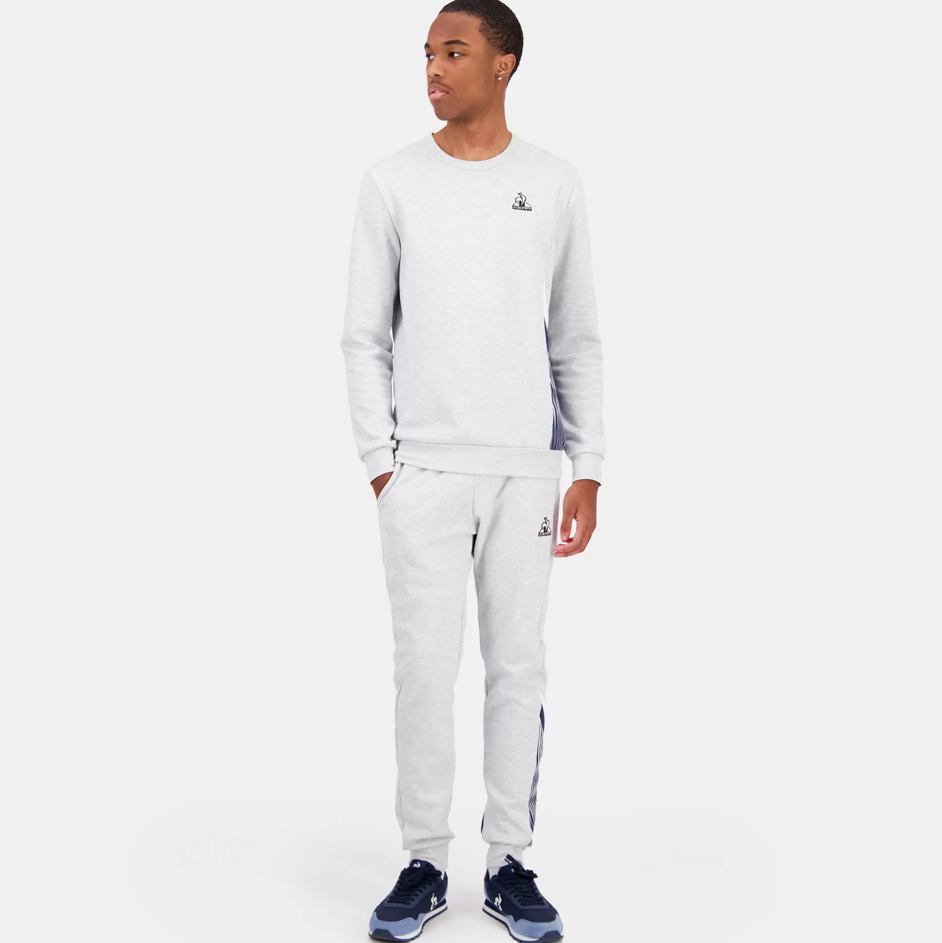 Homme Le Coq Sportif Héritage Pantalon SLIM Gris chiné clair Homme