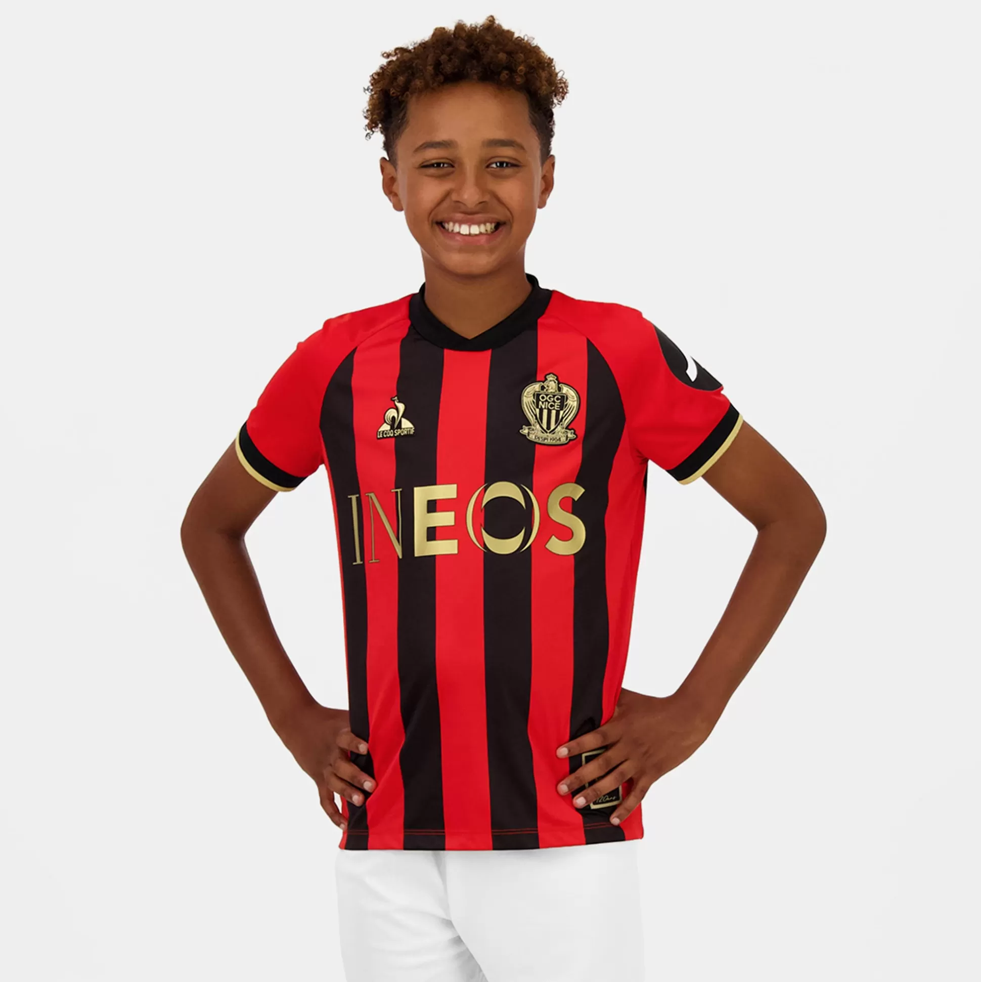 Enfant Le Coq Sportif OGC Nice - Tenue de match Maillot Home officiel Enfant