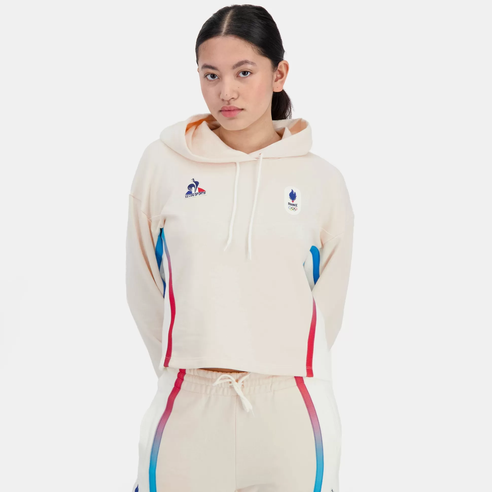 Femme Le Coq Sportif Équipe de France Olympique | Paris 2024 Sweat à capuche Équipe de France Femme