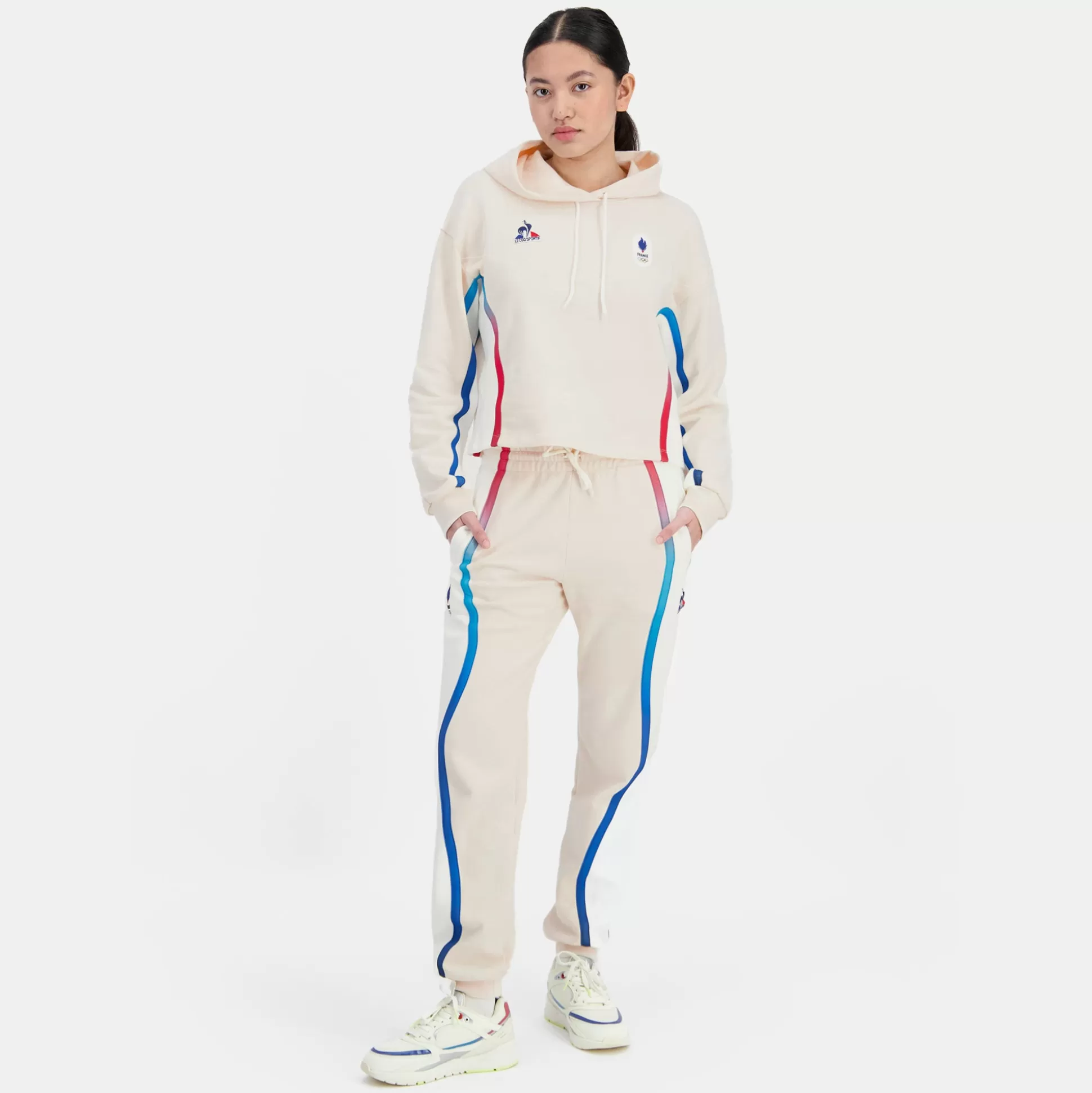 Femme Le Coq Sportif Équipe de France Olympique | Paris 2024 Sweat à capuche Équipe de France Femme
