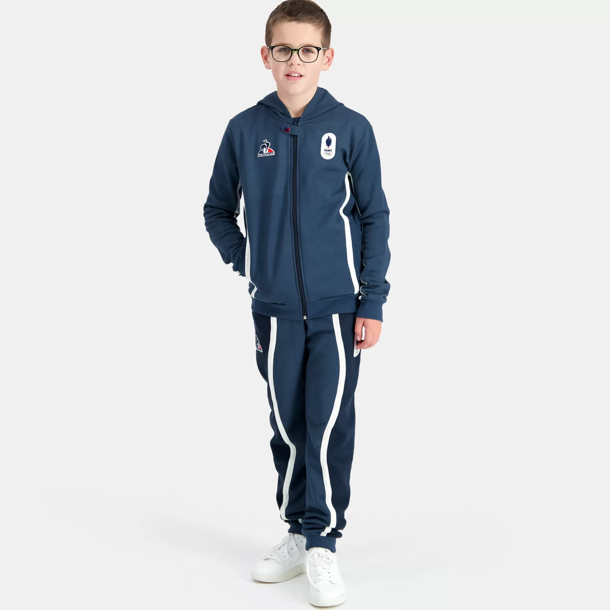Enfant Le Coq Sportif Équipe de France Olympique | Paris 2024 Sweat zippé à capuche Équipe de France Enfant