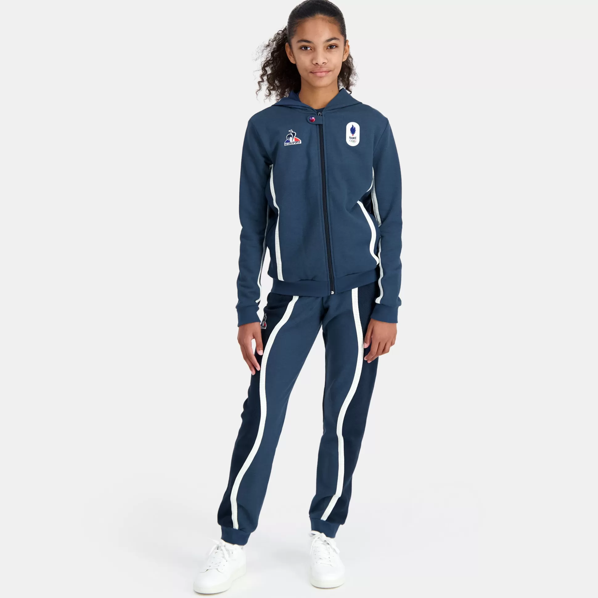 Enfant Le Coq Sportif Équipe de France Olympique | Paris 2024 Sweat zippé à capuche Équipe de France Enfant
