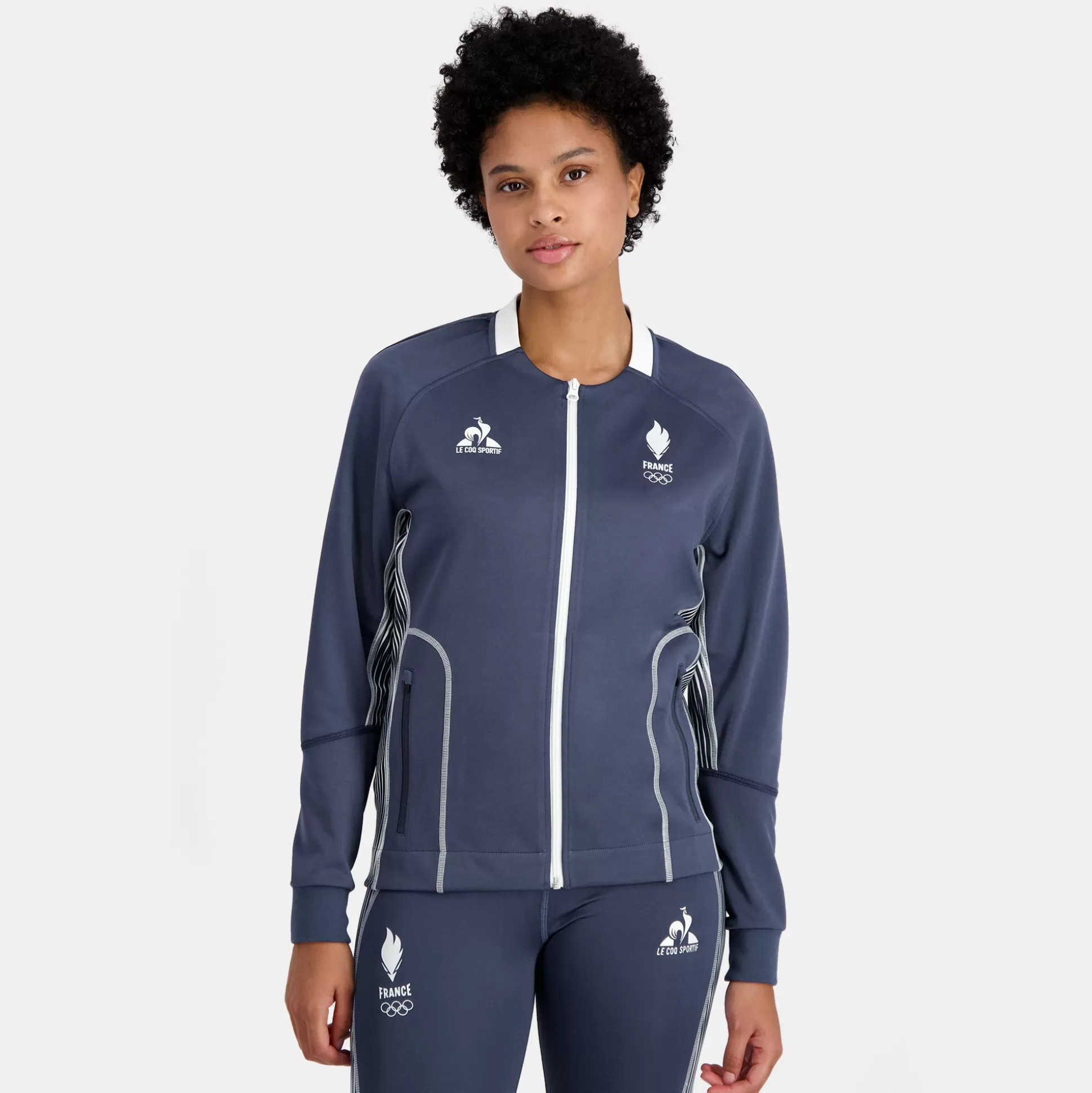 Femme Le Coq Sportif Équipe de France Olympique | Paris 2024 Veste training polyester Équipe de France Femme