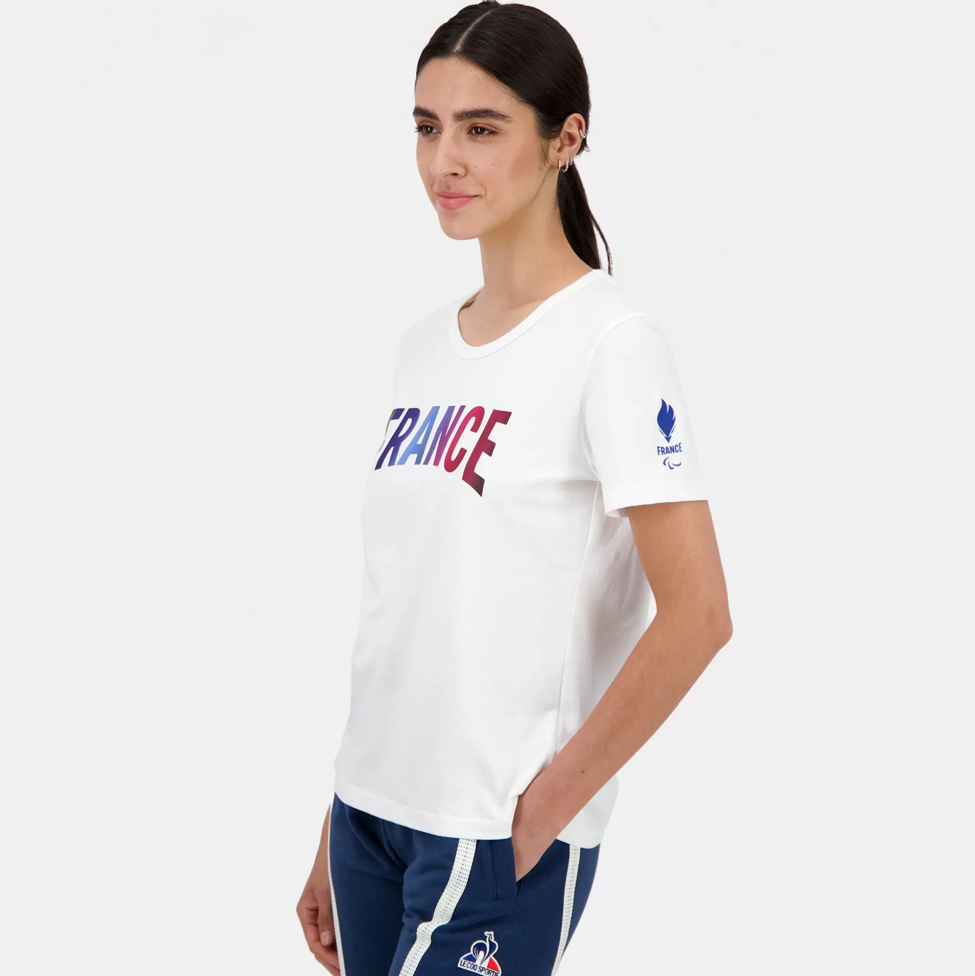 Femme Le Coq Sportif Équipe de France Paralympique Paris 2024 T-shirt Équipe de France Femme