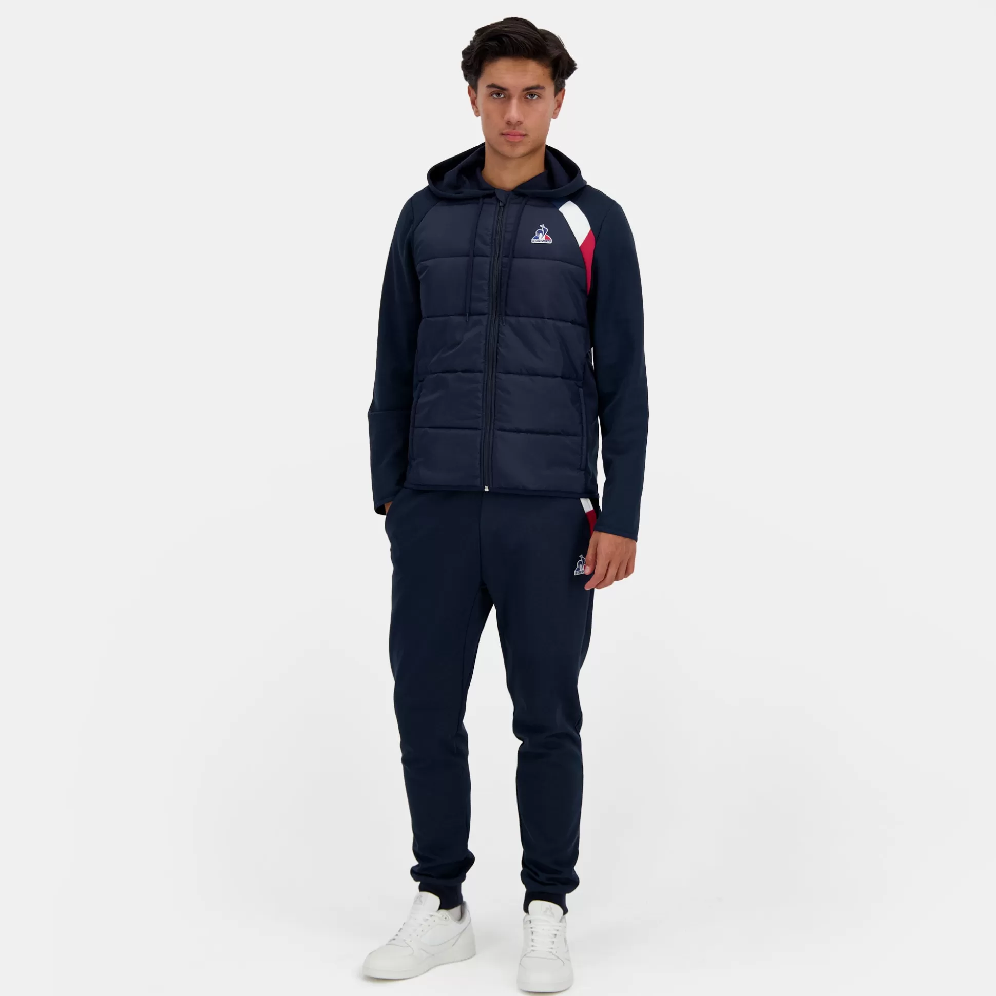 Homme Le Coq Sportif Tricolore Sweat zippé à capuche Homme