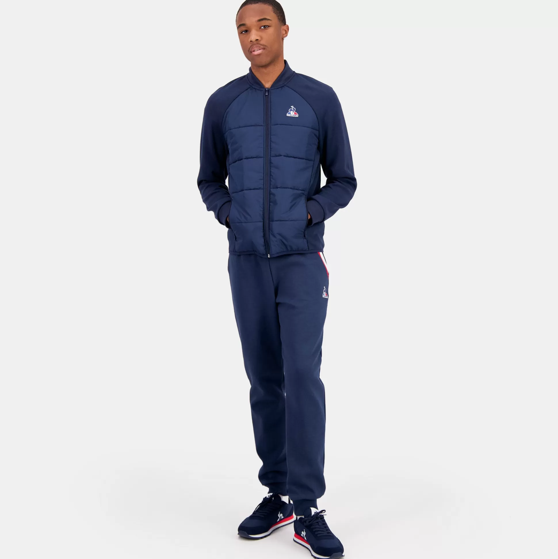 Homme Le Coq Sportif Tricolore Sweat zippé à capuche Homme